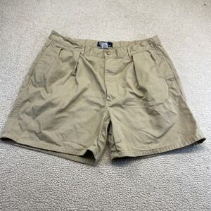 Vintage Polo Ralph Lauren Mens 38 6" Pleated Chino Shorts Khaki Tan